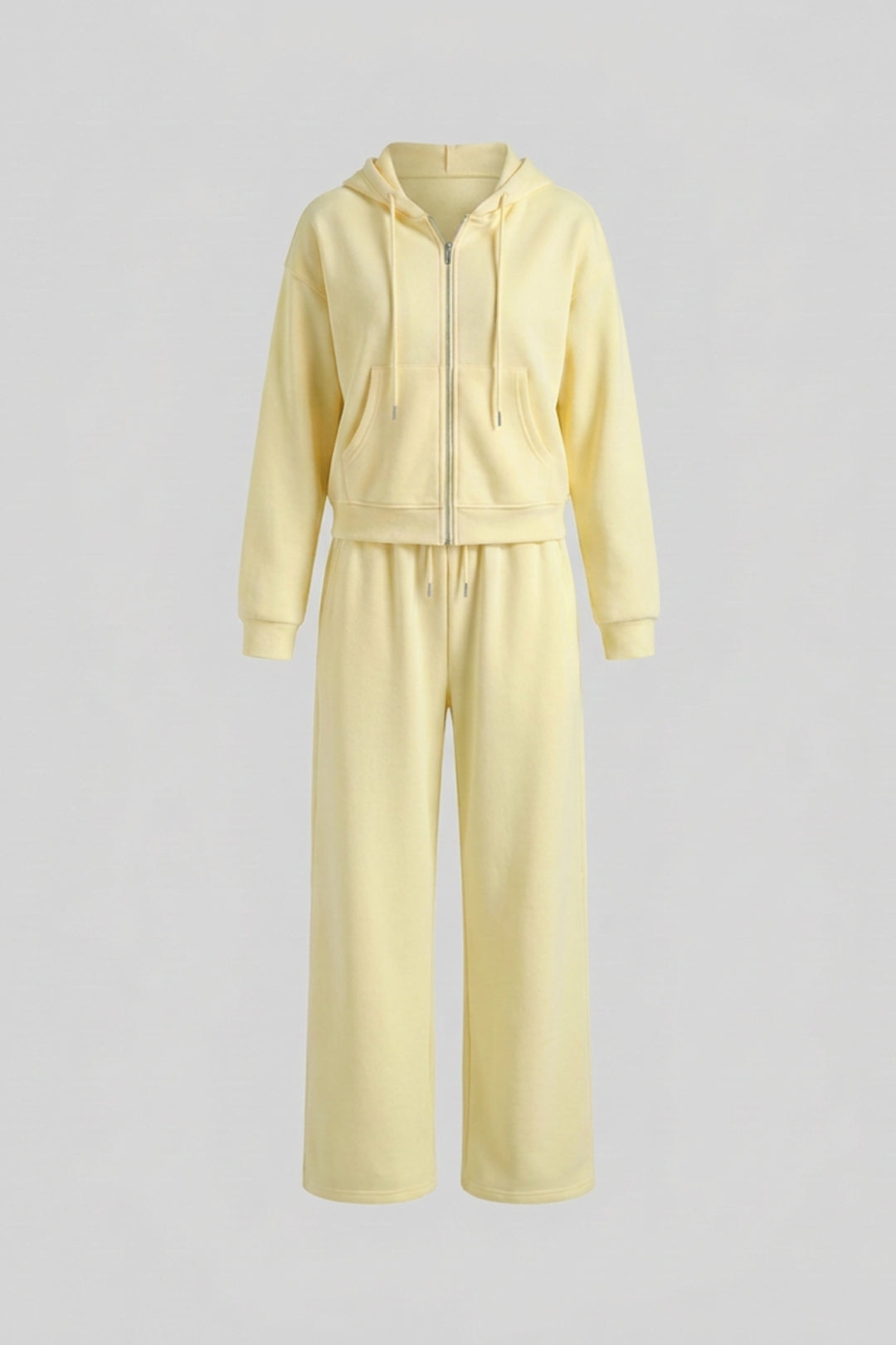 Women's Comfy 2 Piece Tracksuit | Zip Hoodie & Wide Leg Joggers