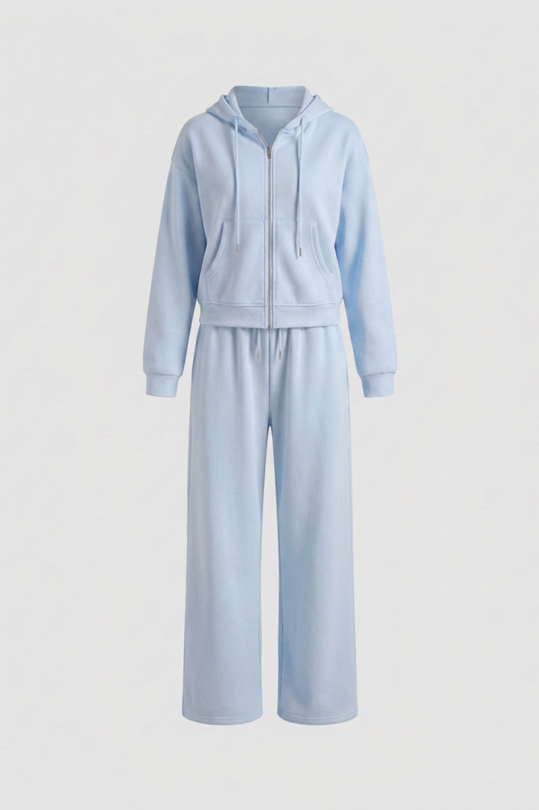 Women's Comfy 2 Piece Tracksuit | Zip Hoodie & Wide Leg Joggers