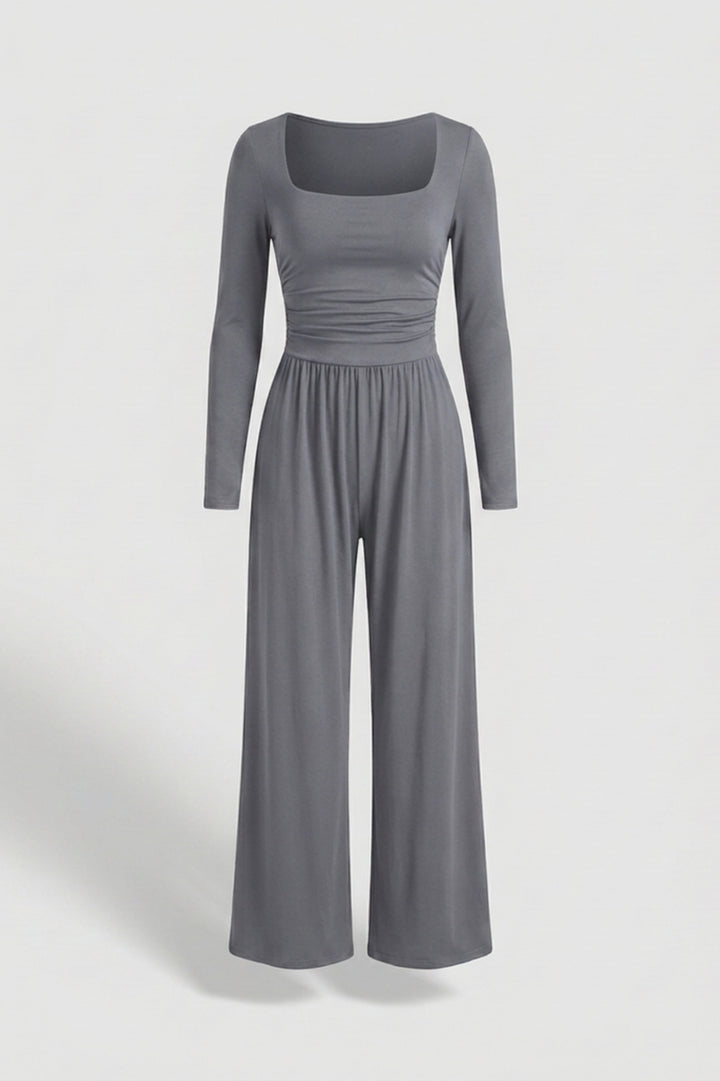 Women's Matching Set | Square Neck Top | Black Co-Ord Set