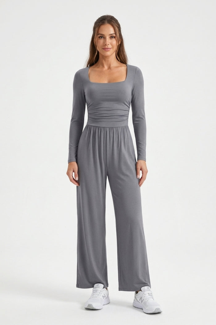 Women's Matching Set | Square Neck Top | Black Co-Ord Set