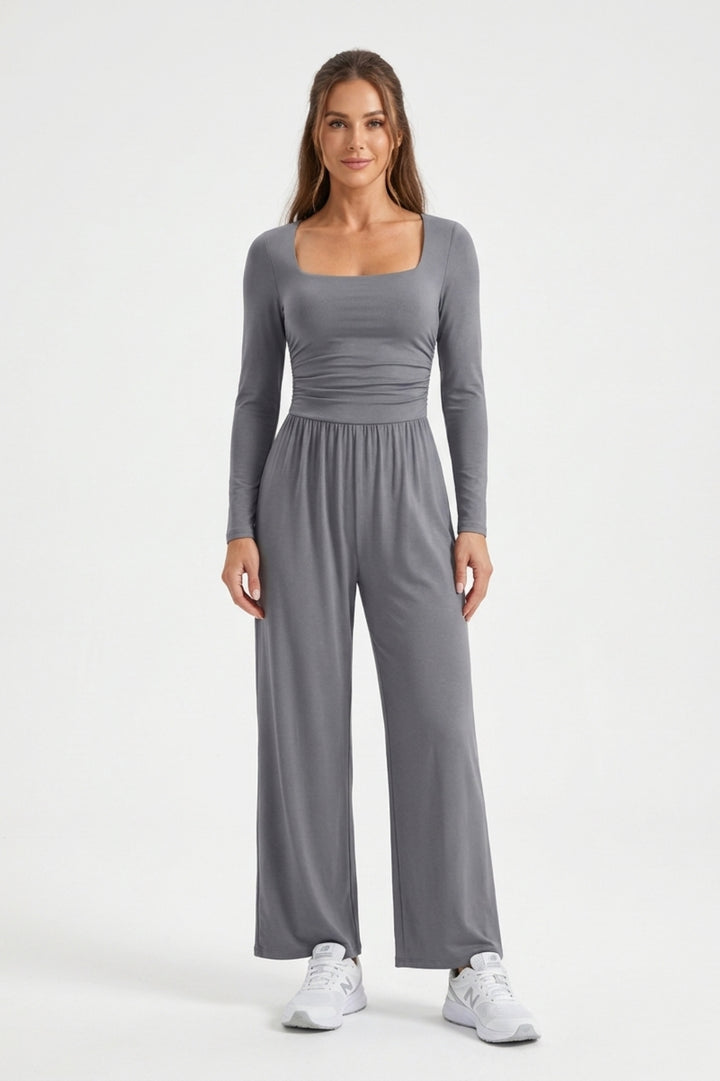 Women's Matching Set | Square Neck Top | Black Co-Ord Set