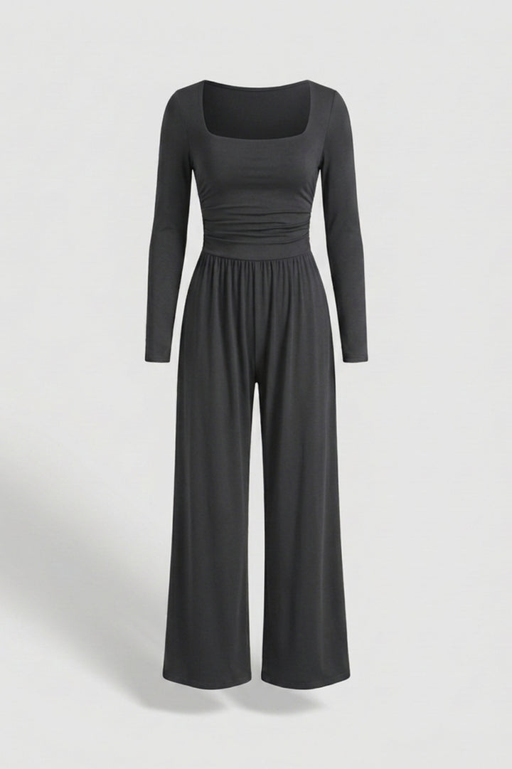 Women's Matching Set | Square Neck Top | Black Co-Ord Set