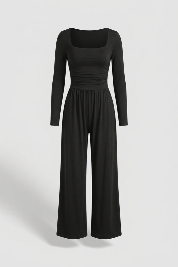Women's Matching Set | Square Neck Top | Black Co-Ord Set