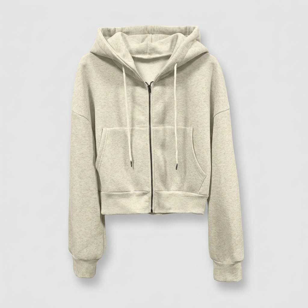 Women's Hoodie Jacket | Cropped Fit | Navy Blue Zip-Up Hoodie