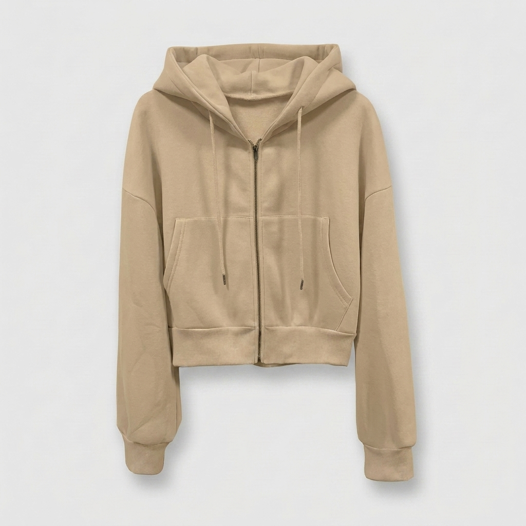 Women's Hoodie Jacket | Cropped Fit | Navy Blue Zip-Up Hoodie