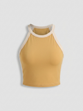 Dames Crop Sport Top | Aansluitende Fit | Contrast Trim Top