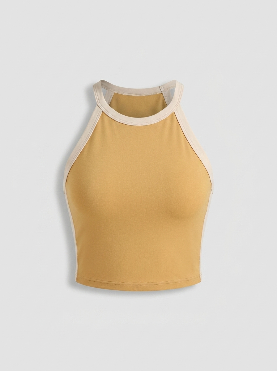 Dames Crop Sport Top | Aansluitende Fit | Contrast Trim Top
