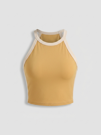 Dames Crop Sport Top | Aansluitende Fit | Contrast Trim Top