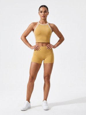 Dames Crop Sport Top | Aansluitende Fit | Contrast Trim Top